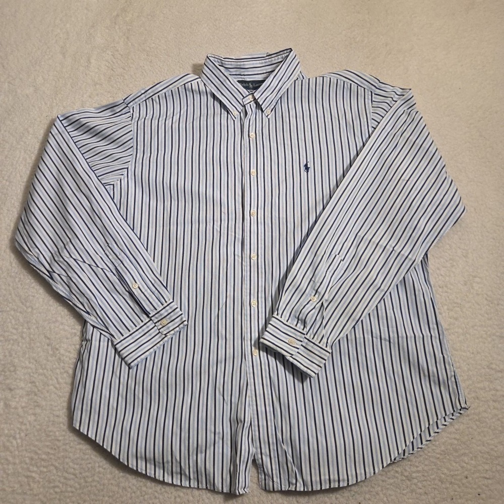 VTG Ralph Lauren Shirt Size 2XL Striped Classic Fit Button Down Long Sleeve - Picture 1 of 7